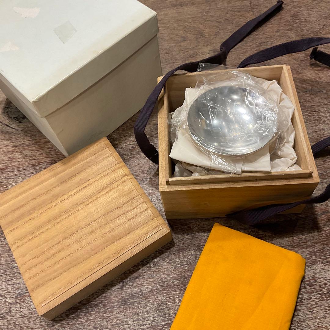 未使用！銀盃 銀杯 純銀 御盃 SILVER 銀 杯 盃 共箱 3個セット