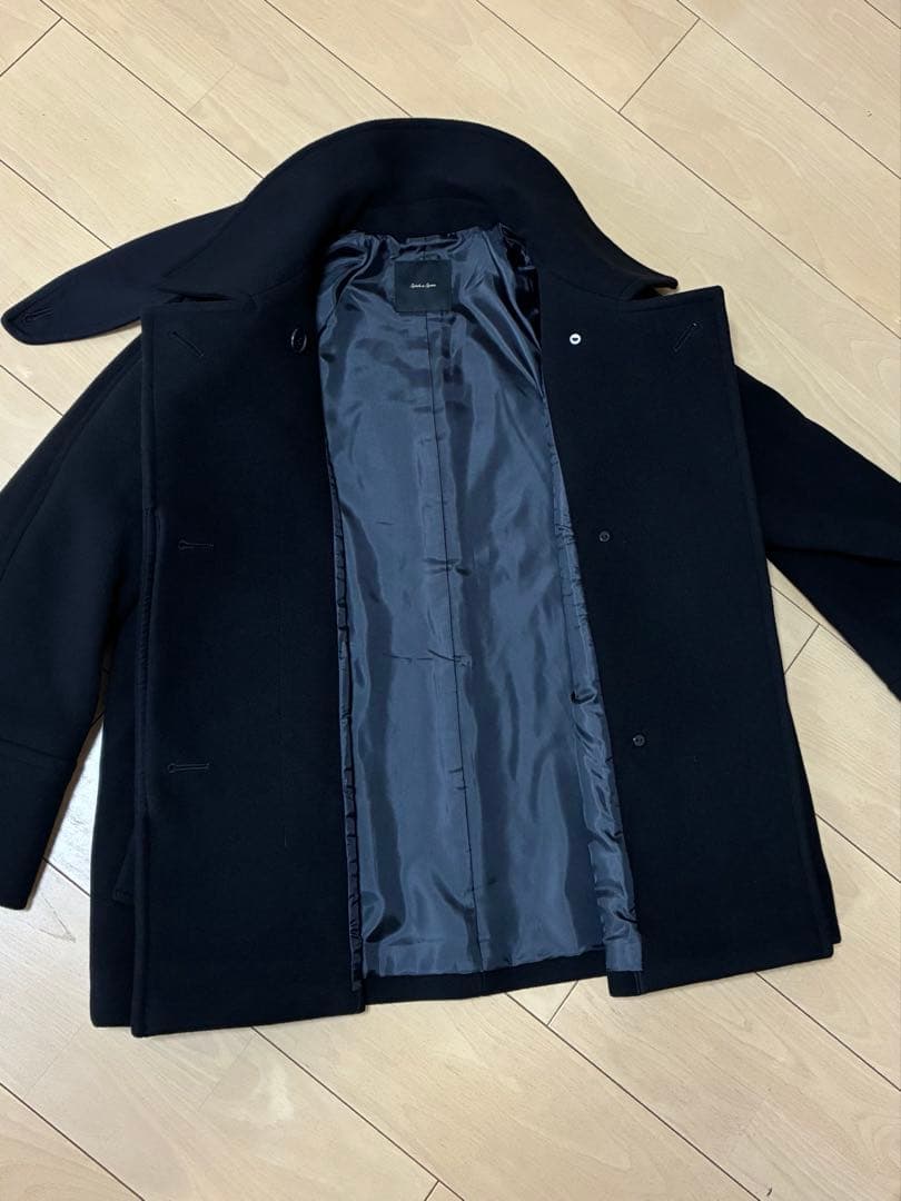 スピックアンドスパン　モッサステンカラーショートコート　34黒