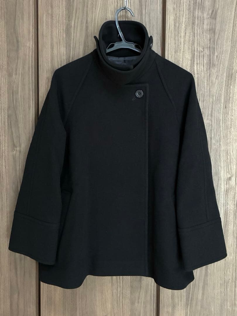 スピックアンドスパン　モッサステンカラーショートコート　34黒