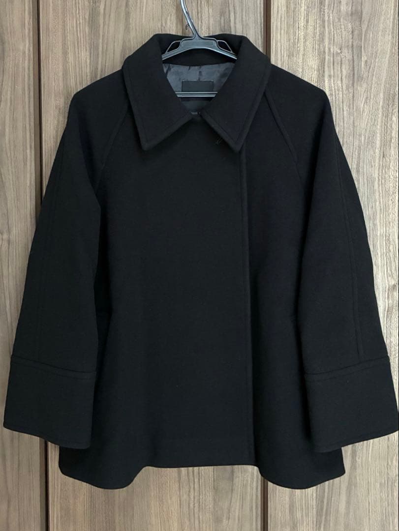 スピックアンドスパン　モッサステンカラーショートコート　34黒