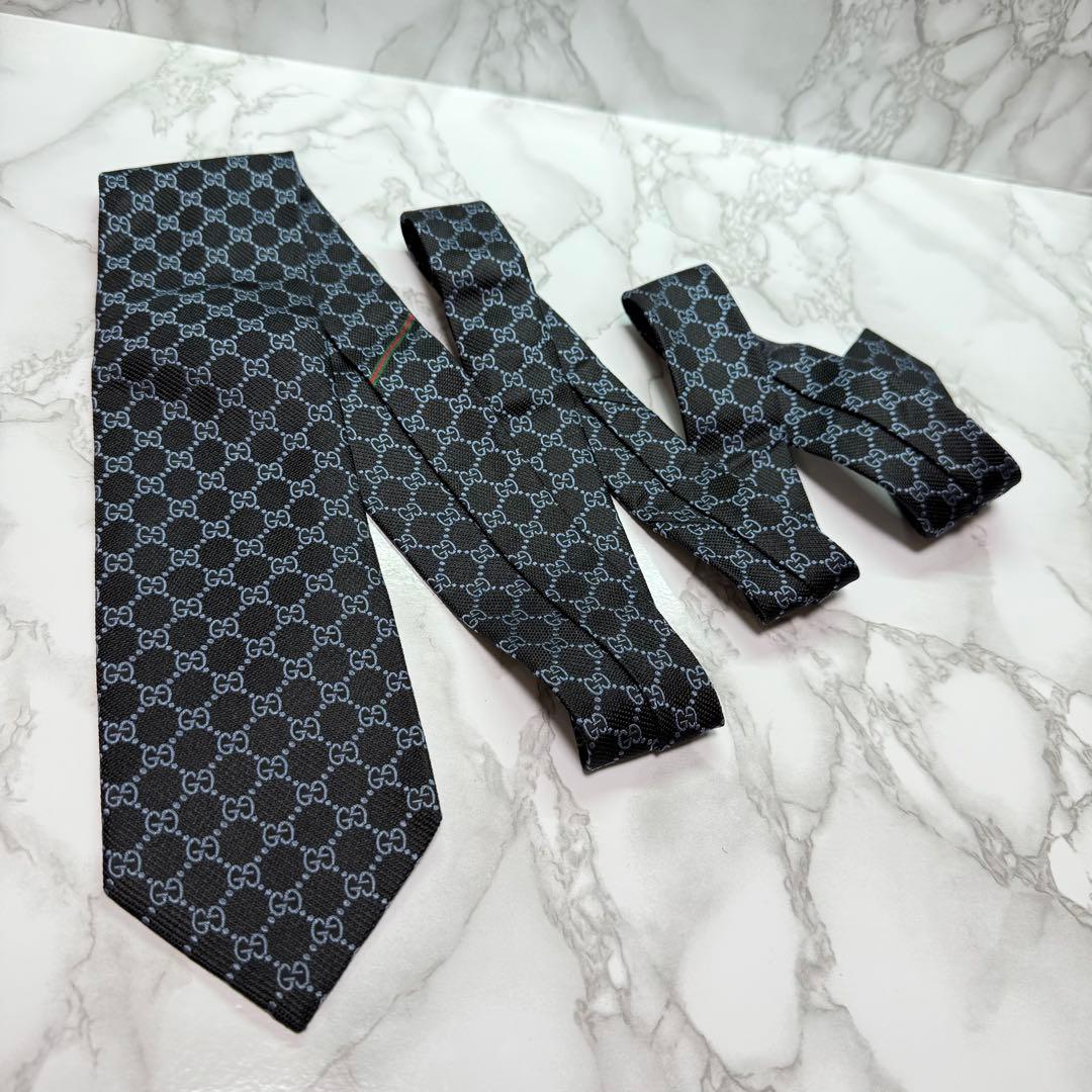 ✨極美品✨ 近年モデル GUCCI ネクタイ シルク100 GG シェリーライン