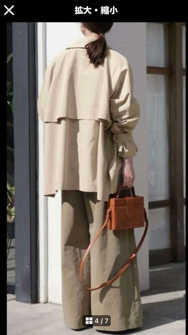 IENA Peポプリンオーバーショートコート ベージュ38