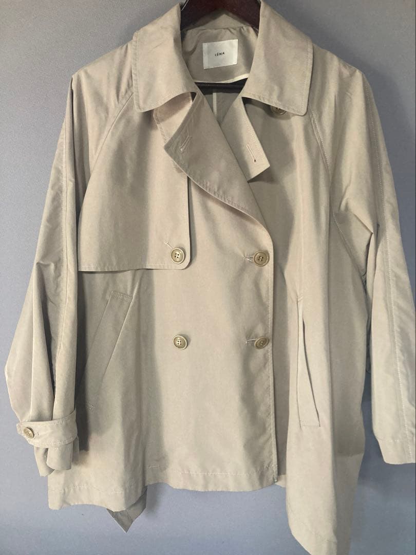 IENA Peポプリンオーバーショートコート ベージュ38