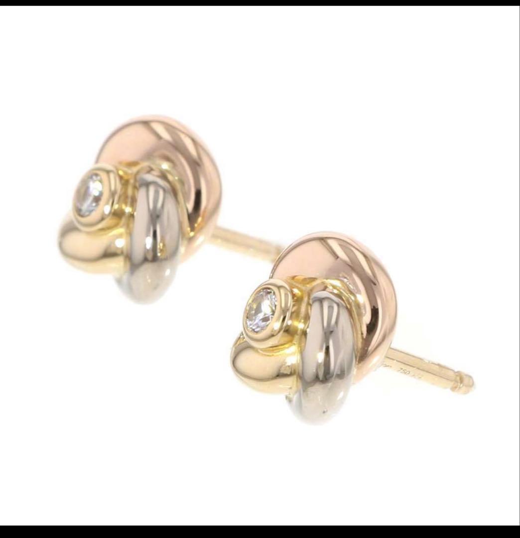 カルティエ ピアス ベビー トリニティ ダイヤモンド