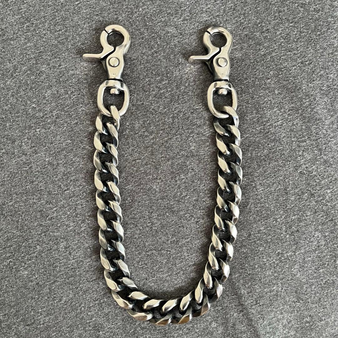 日本製 ウォレットチェーン キーチェーン セット 純銀 40cm 12cm