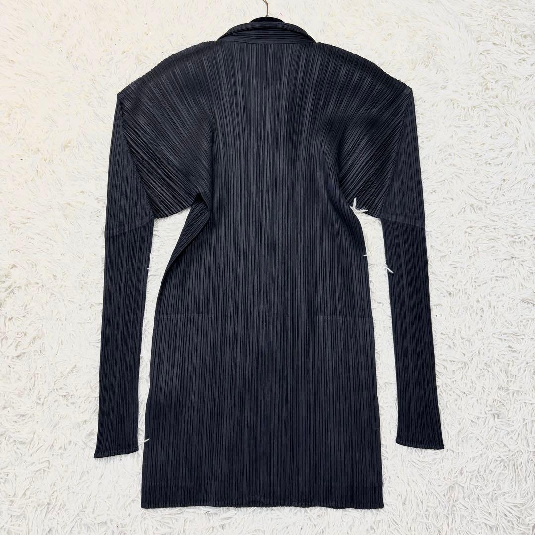 美品✨イッセイミヤケ プリーツ ジャケット 黒 3 Lサイズ カーディガン