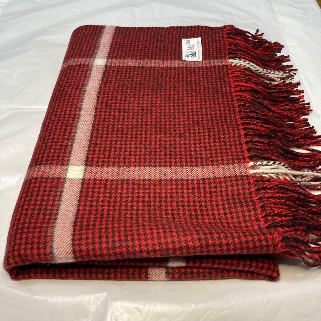 極美品 ジョンストンズ カシミヤ100％ 大判ストール レッド 国内正規品