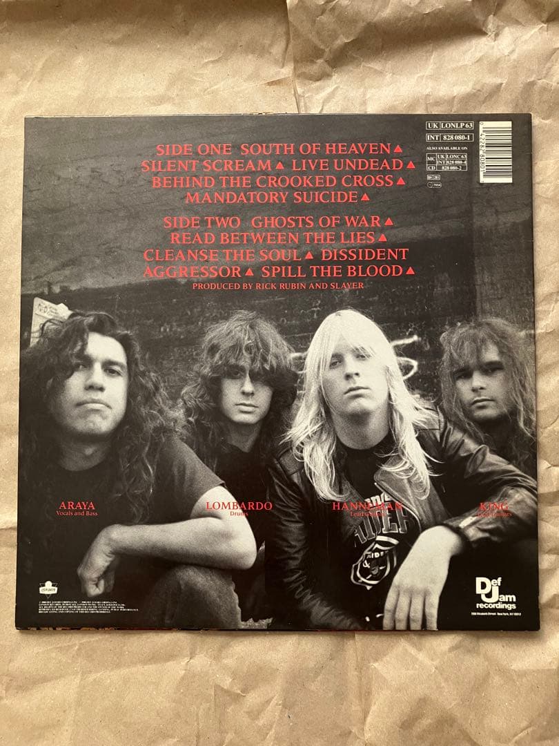 Slayer South of Heaven 12インチレコード