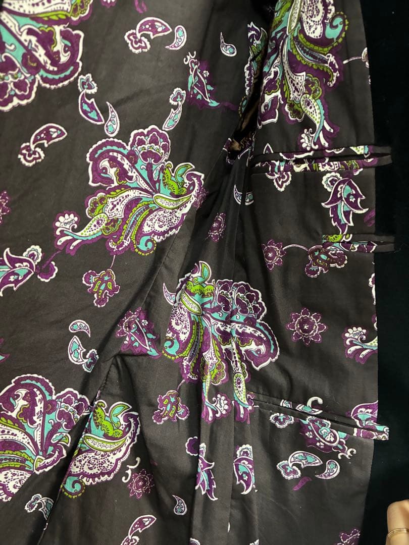 【極美品】ETRO エトロ ベルベットジャケット 裏地ペイズリー 希少ボタン