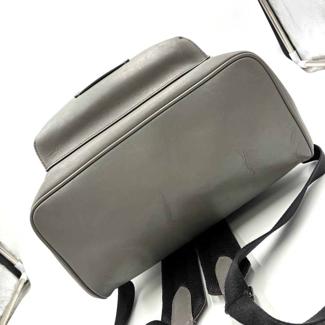 極美品 コーチ アカデミー リュック A4収納 大容量 オールレザー グレー