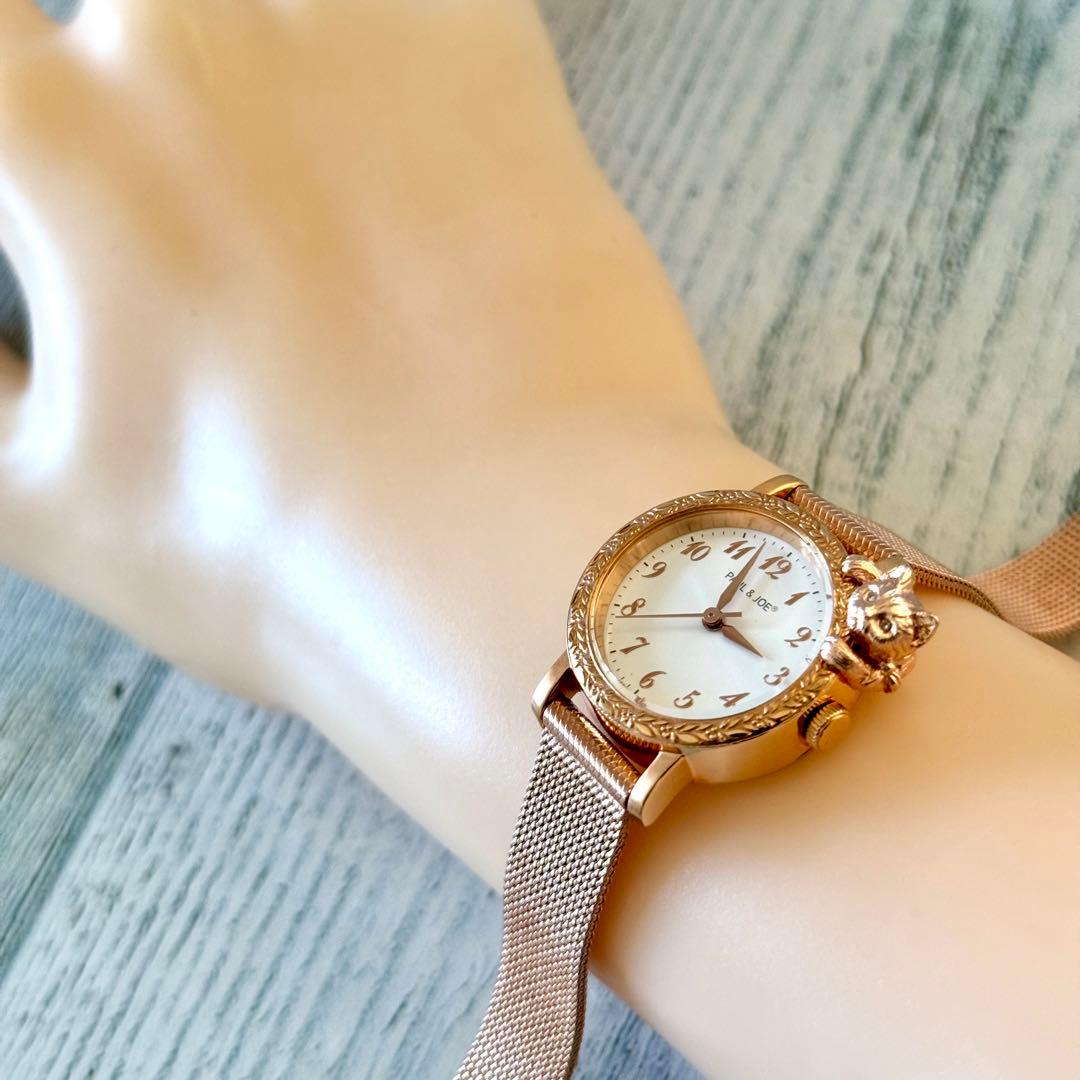 【電池交換済】PAUL&JOE ポール&ジョー 腕時計 猫 モチーフ