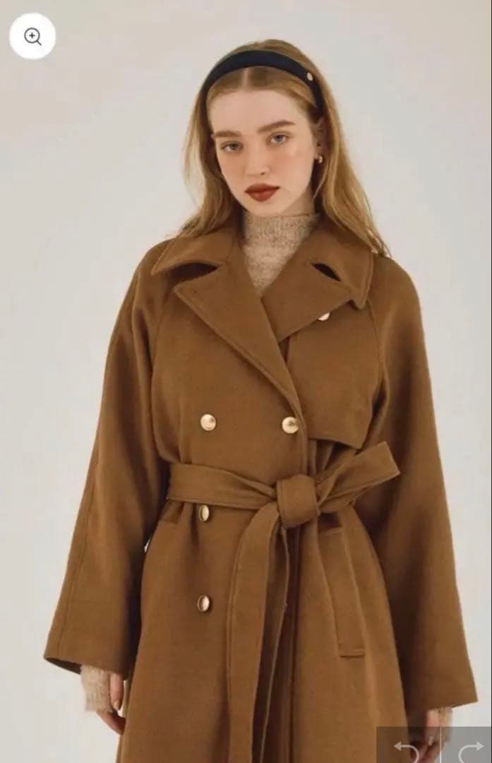 poláura MANY WAYウールロングトレンチコート キャメル