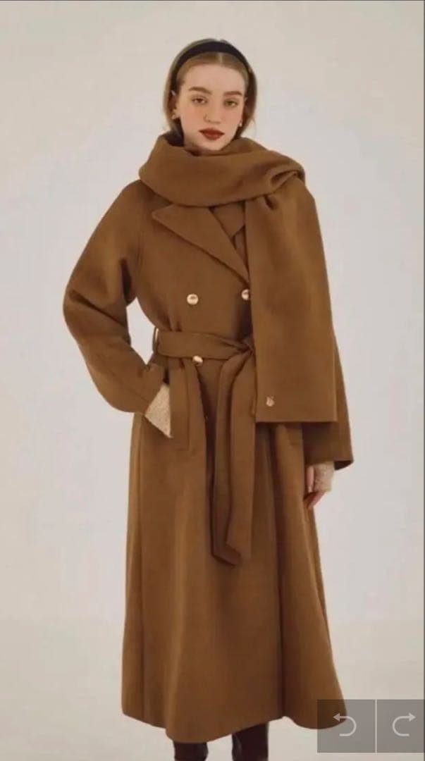 poláura MANY WAYウールロングトレンチコート キャメル