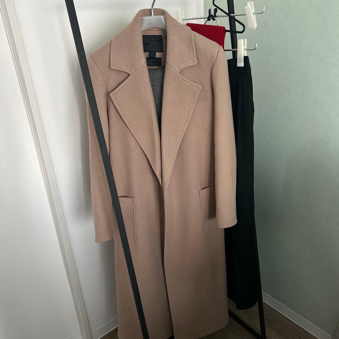 ウールブレンドベルトコート