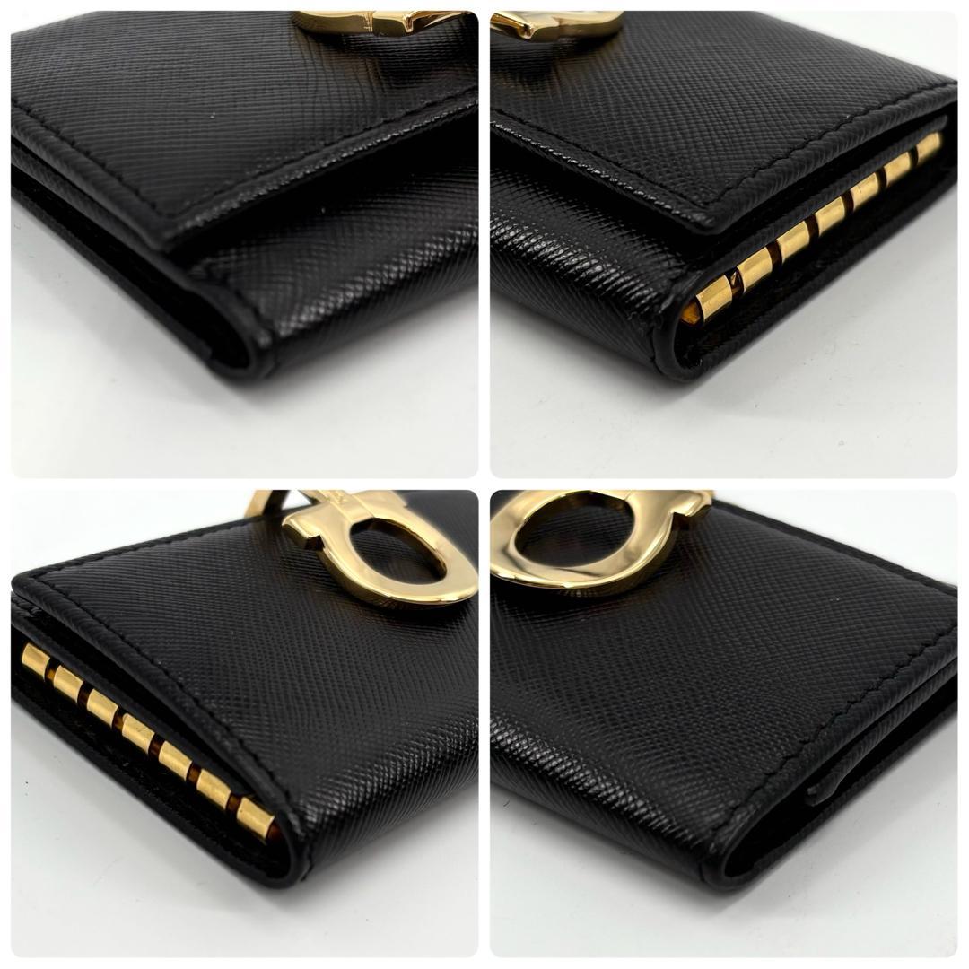 未使用級 Salvatore Ferragamo キーケース 6連 ブラック