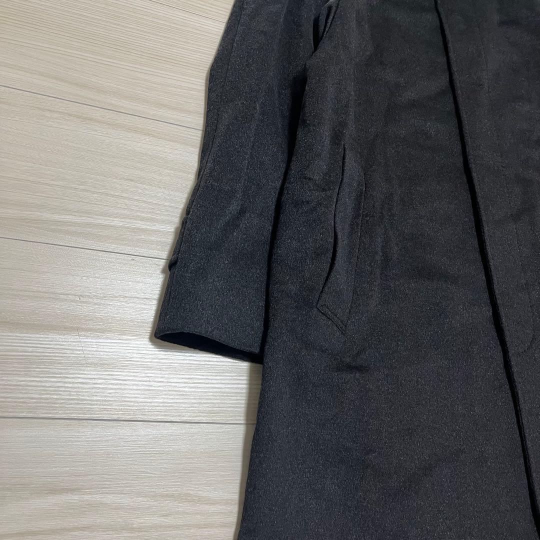 高級✨未使用級　SANYO カシミヤ100 ステンカラーコート ブラックグレー