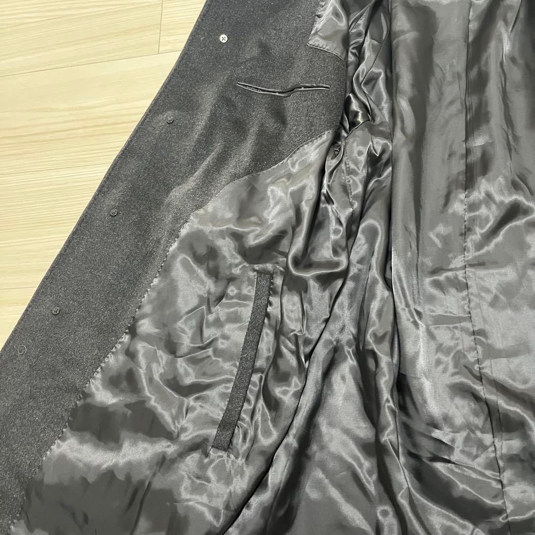 高級✨未使用級　SANYO カシミヤ100 ステンカラーコート ブラックグレー