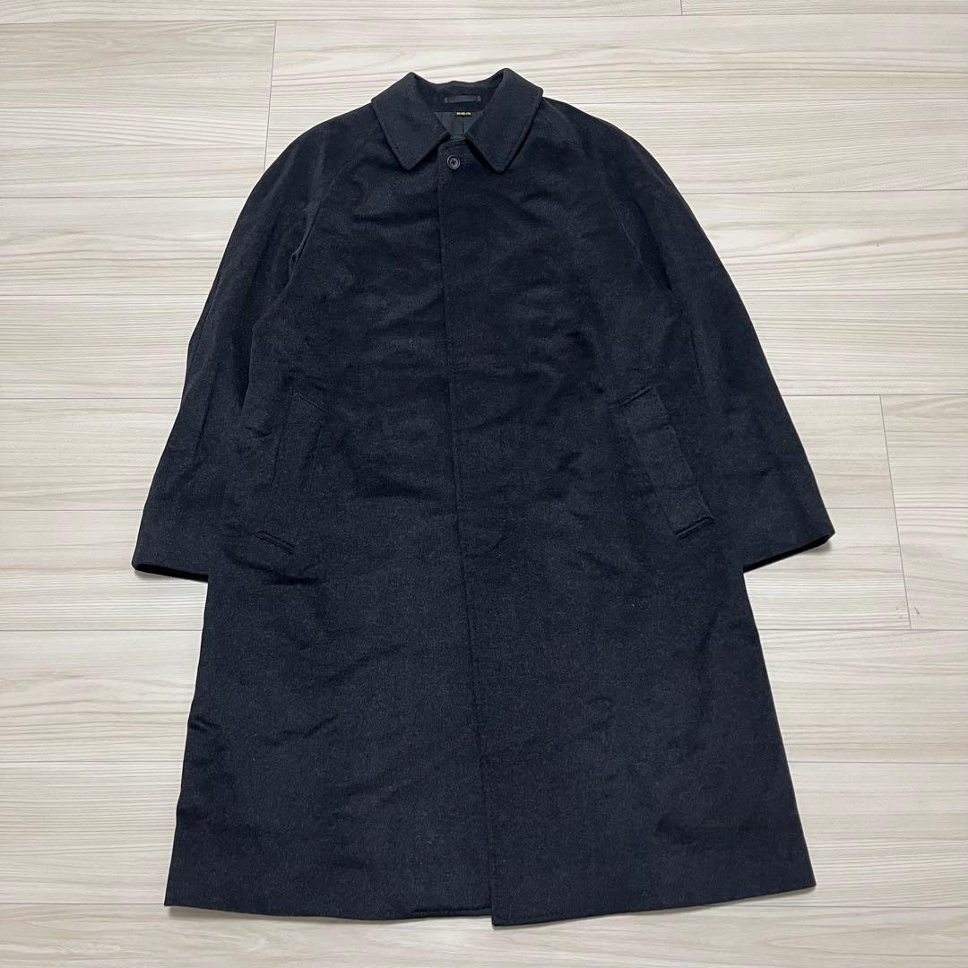 高級✨未使用級　SANYO カシミヤ100 ステンカラーコート ブラックグレー