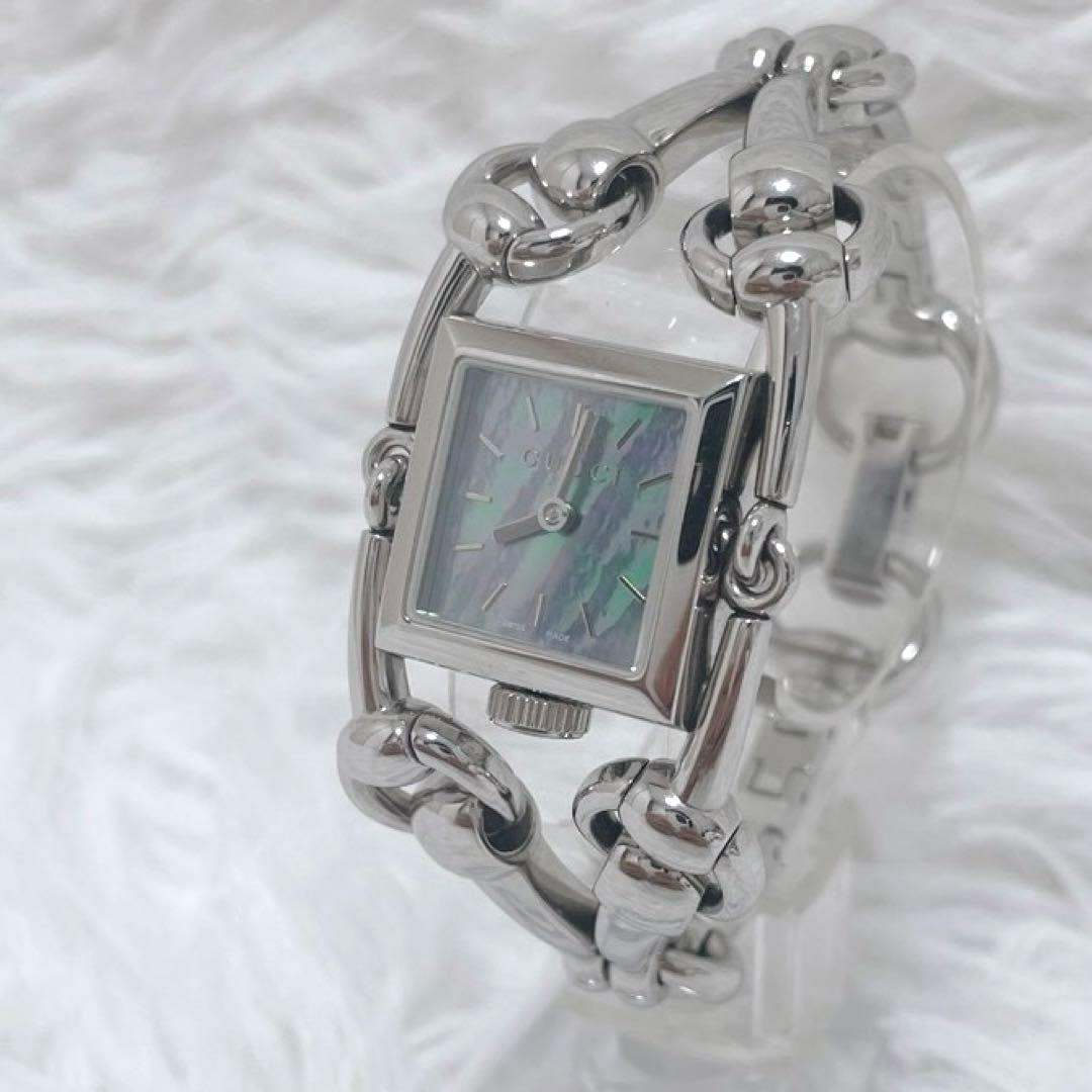 GUCCI グッチ シニョーリア シルバー スクエア腕時計 116.5 シェル