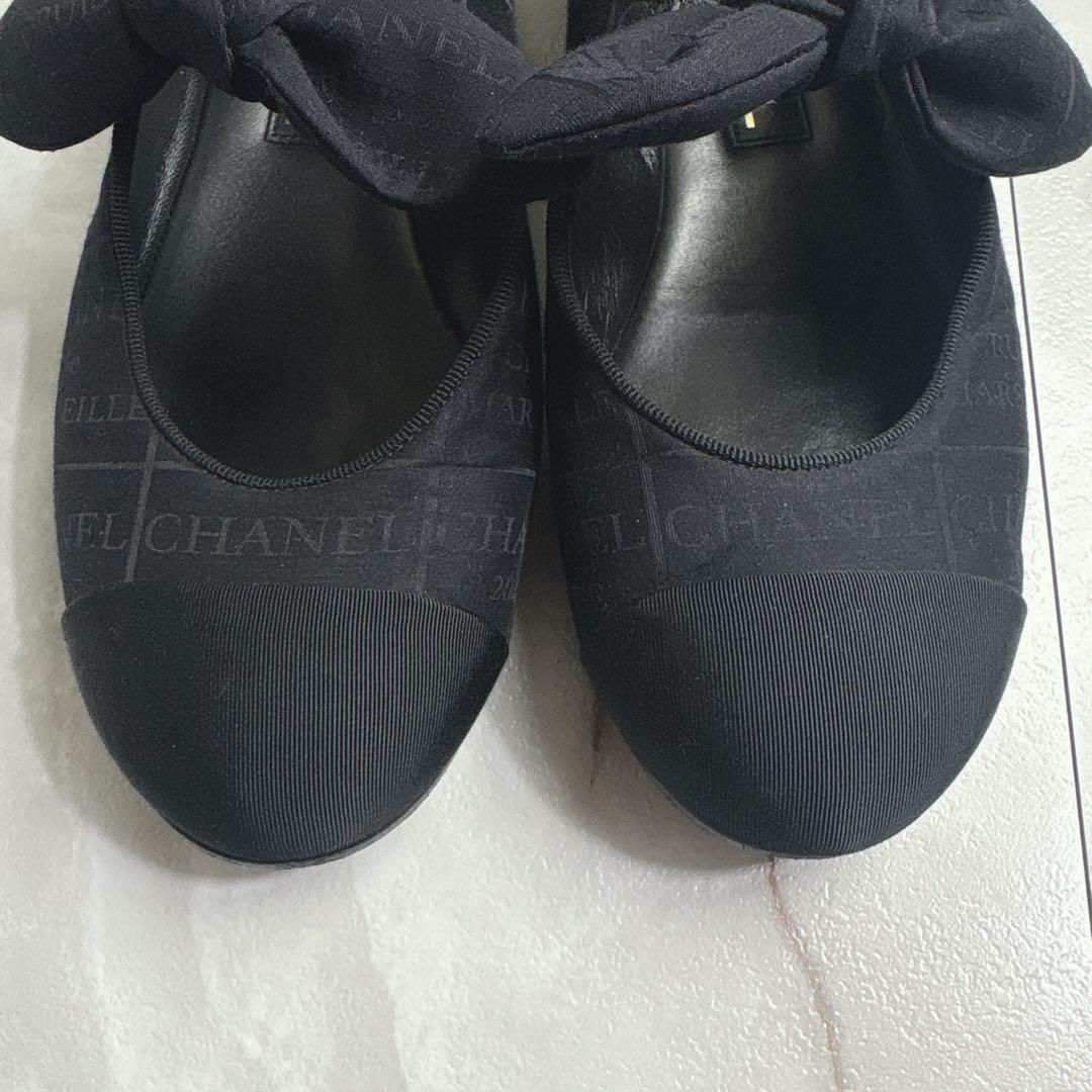 シャネル　CHANEL G46149 フラットシューズ　メリージェーン　黒