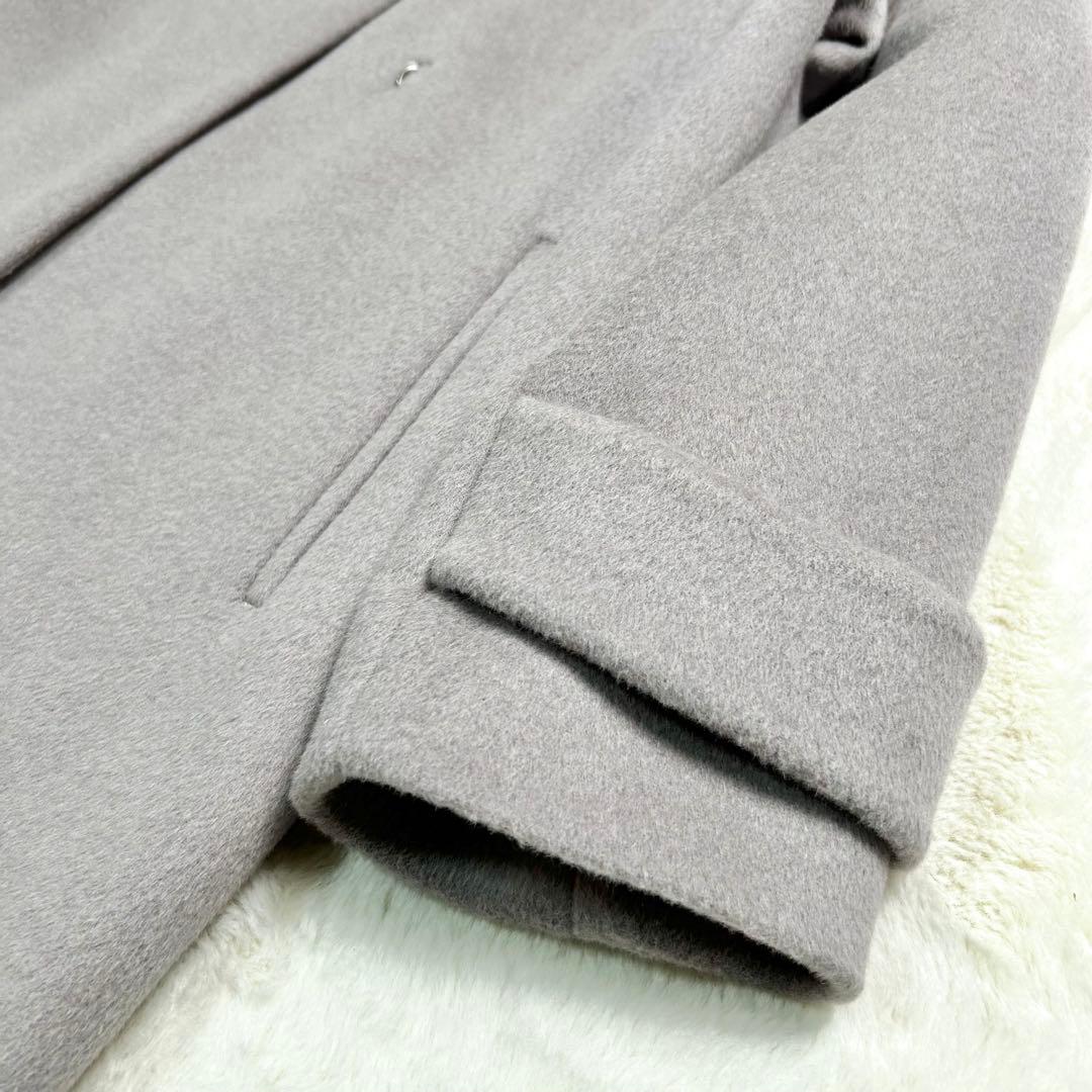 green label アンゴラビーバー スリット ノーカラー コート