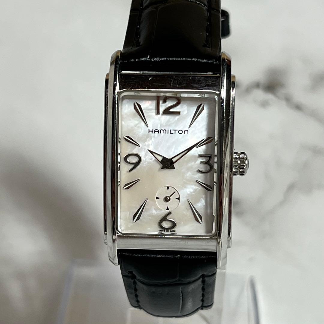 稼働美品 ハミルトン アードモア レディース腕時計 シェル文字盤 H114111