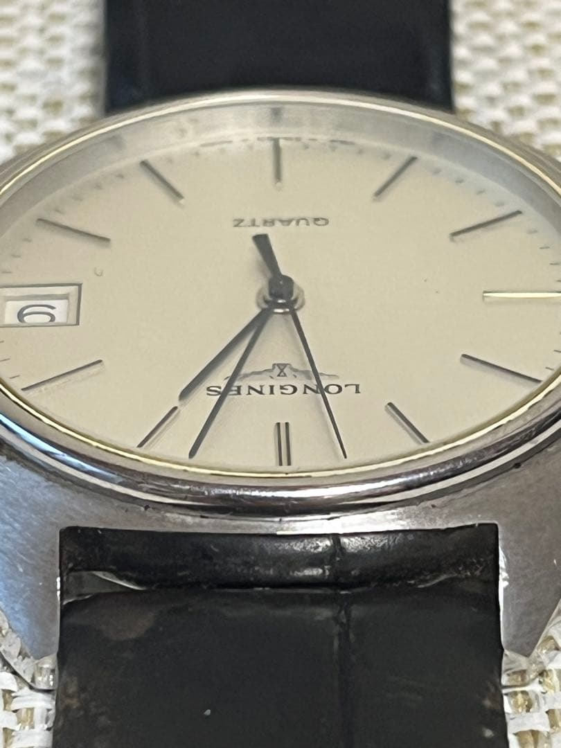 【希少】LONGINES クォーツ 腕時計 デイト シルバー文字盤 ヴィンテージ