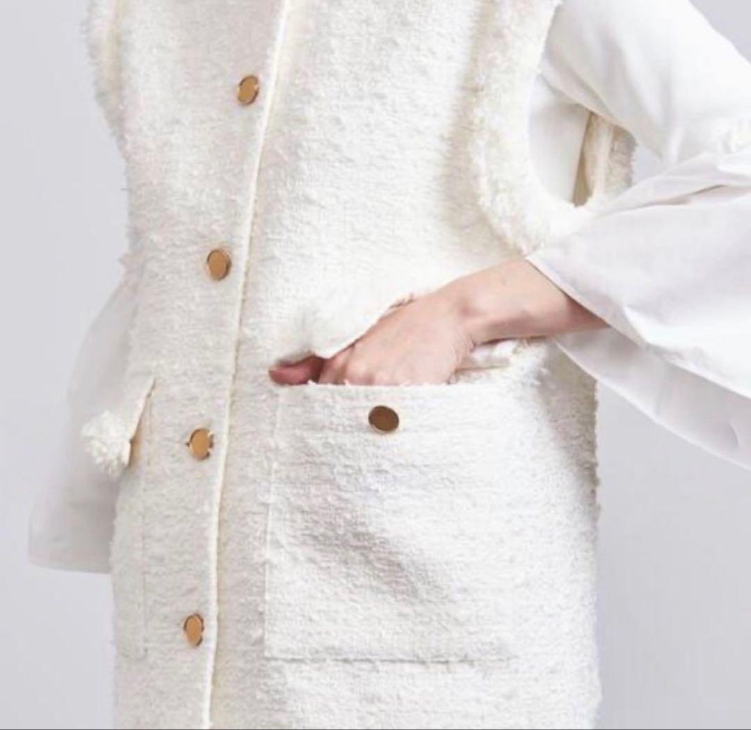 UNITED ARROWS ツイードベスト 美品 ブラウス2点セット 36サイズ