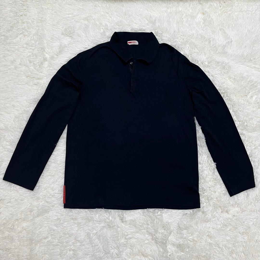 PRADA ブラック 長袖ポロシャツ　XL