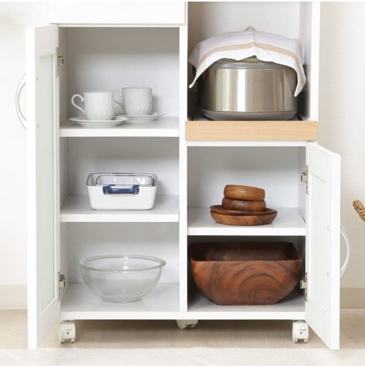 不二貿易 キッチン収納 食器棚 ホワイト スライド棚 99521 つ227