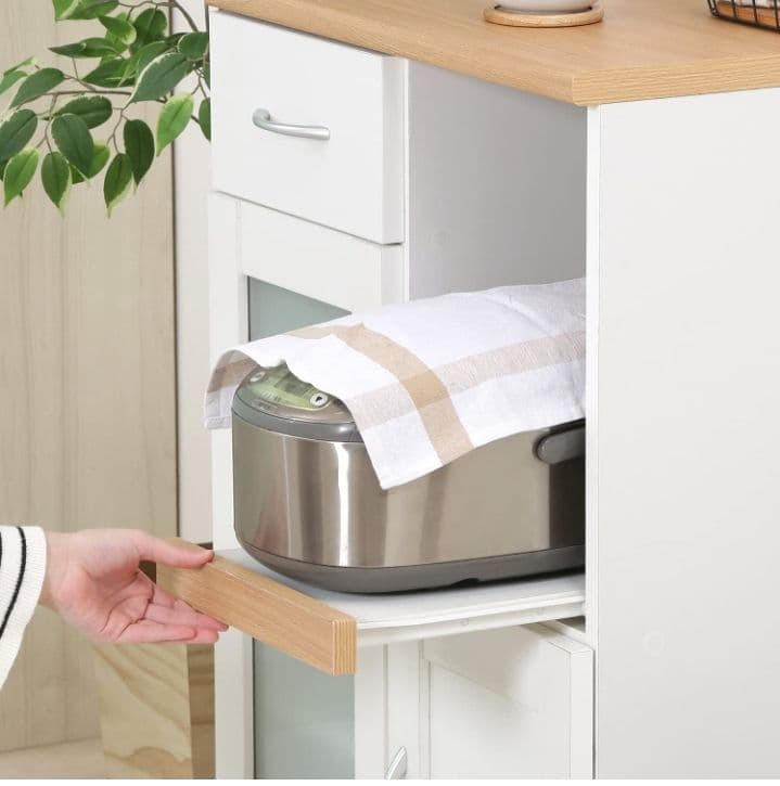 不二貿易 キッチン収納 食器棚 ホワイト スライド棚 99521 つ227