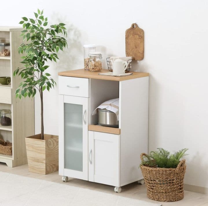 不二貿易 キッチン収納 食器棚 ホワイト スライド棚 99521 つ227