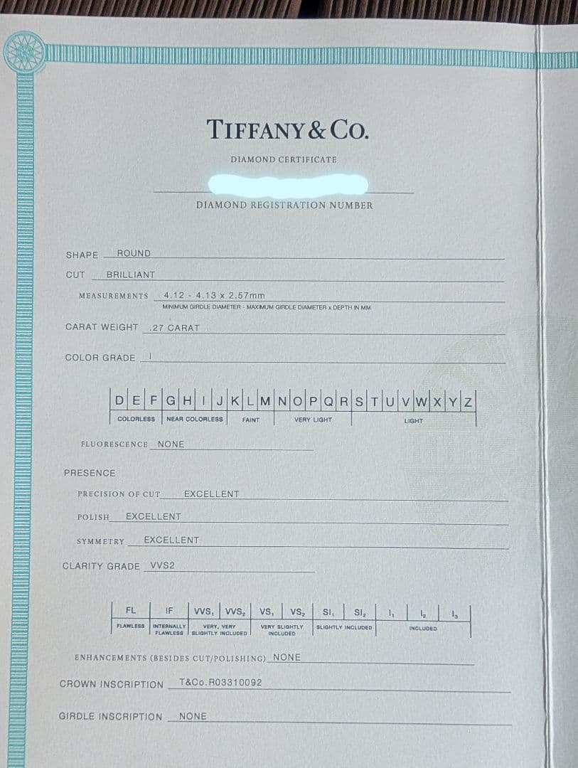 y*o様 バイザヤード　ローズゴールド　0.27　ティファニー　鑑定書付き　お値