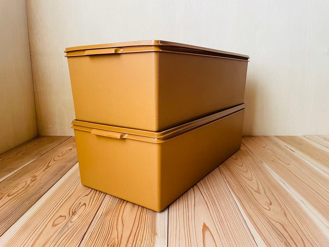 2個セット/送料込み/タッパーウェア/ディープ/ロングスーパーケース/セピア