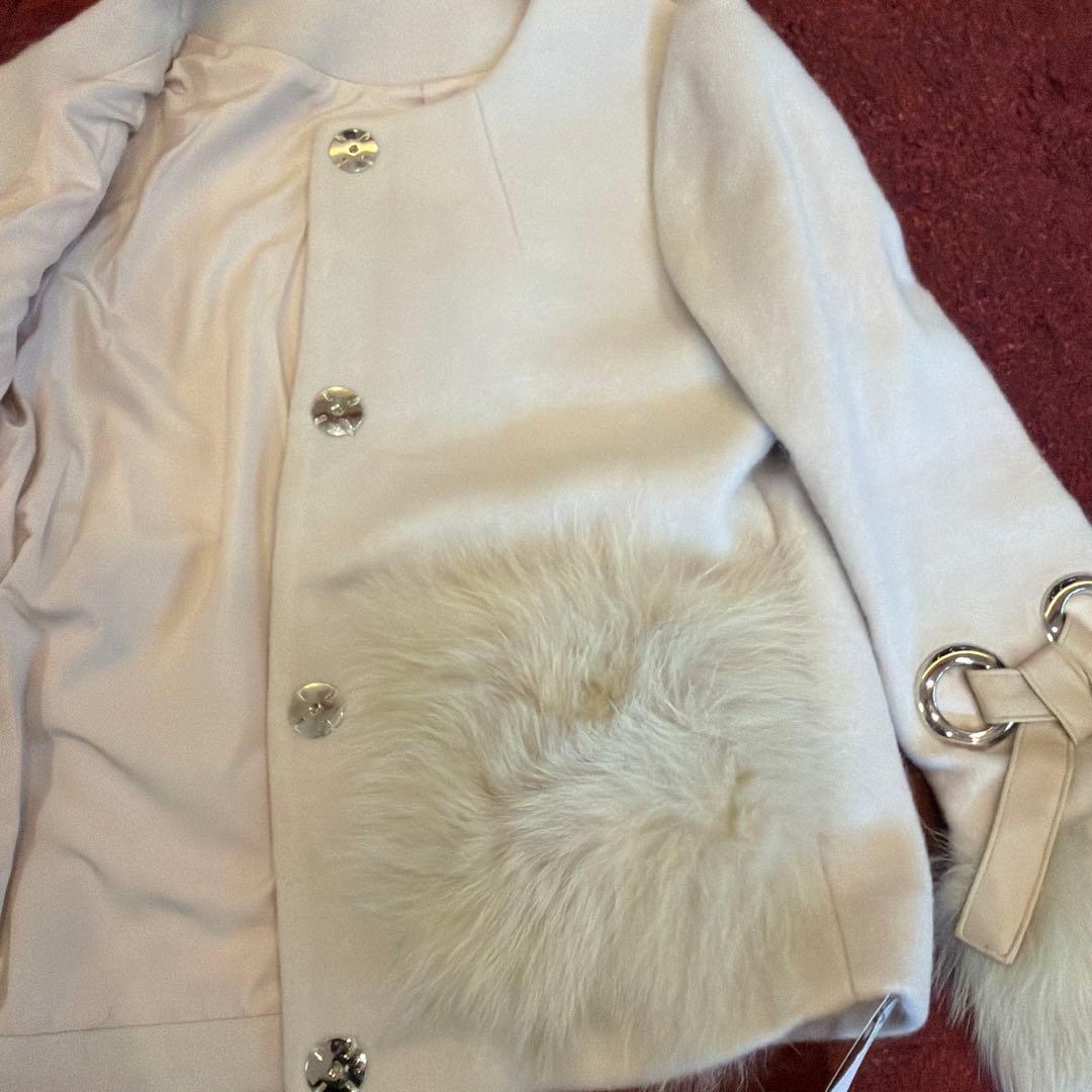 【値下げ交渉可】 FENNELフェンネルリボン袖ファーアクセントショートコート