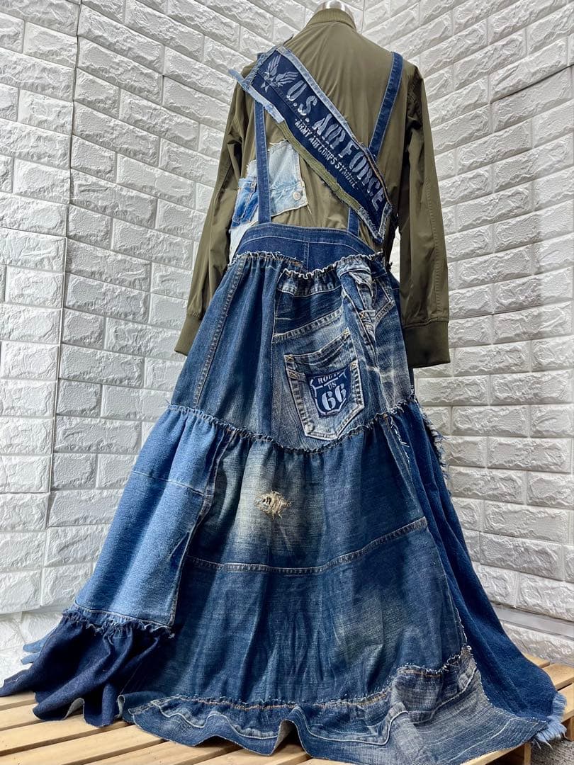 リメイクデニム　MA-1ジャケットワンピースコート