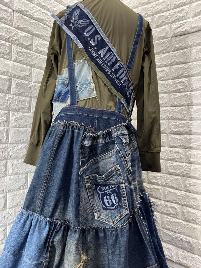 リメイクデニム　MA-1ジャケットワンピースコート