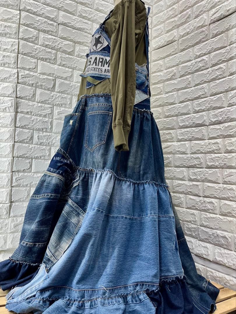 リメイクデニム　MA-1ジャケットワンピースコート