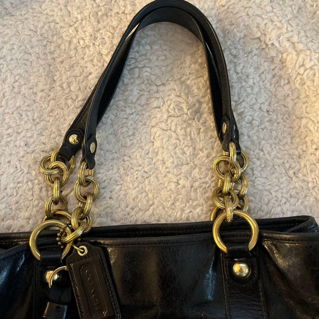 COACH（コーチ）レザー チェーン ショルダーバッグ トートバッグ