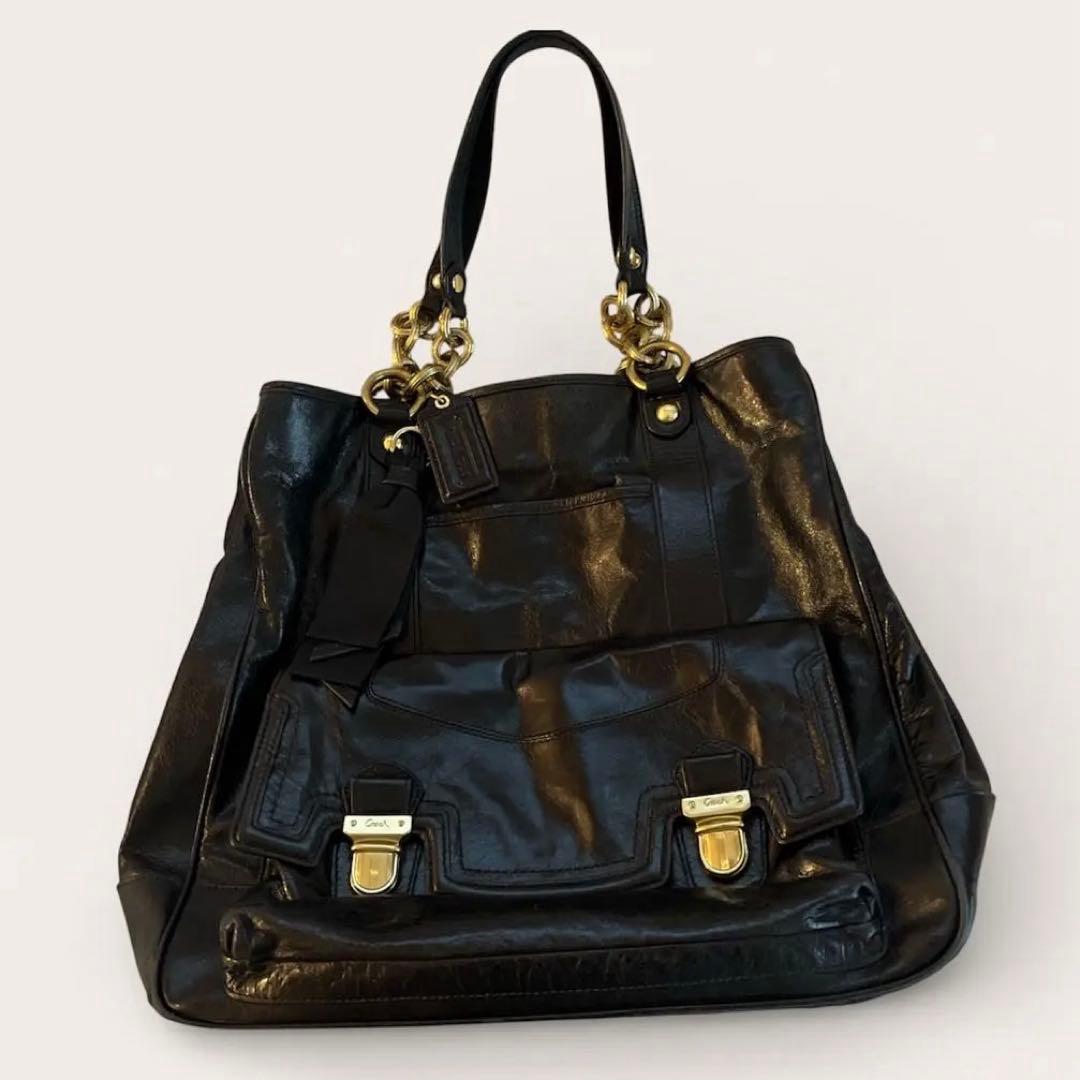 COACH（コーチ）レザー チェーン ショルダーバッグ トートバッグ