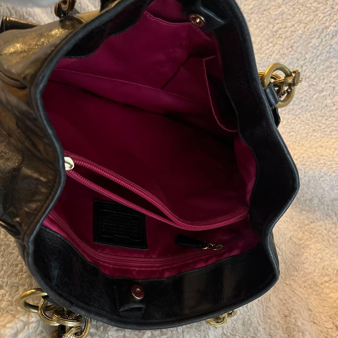 COACH（コーチ）レザー チェーン ショルダーバッグ トートバッグ