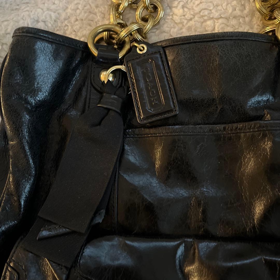 COACH（コーチ）レザー チェーン ショルダーバッグ トートバッグ