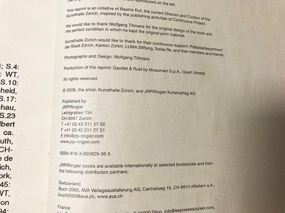 Wolfgang Tillmans ヴォルフガング・ティルマンス