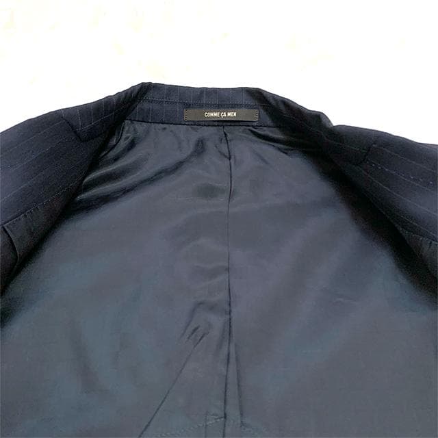 未使用タグ✨️シルク混 COMME CA MEN スーツセットアップ ストライプ