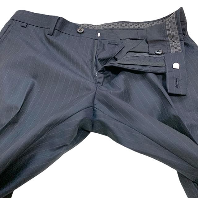 未使用タグ✨️シルク混 COMME CA MEN スーツセットアップ ストライプ