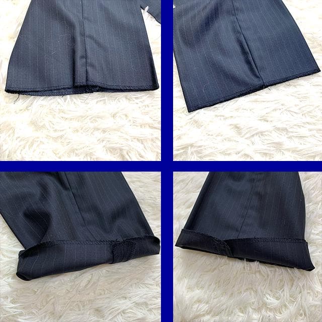 未使用タグ✨️シルク混 COMME CA MEN スーツセットアップ ストライプ