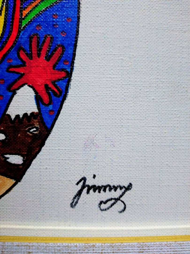 【F6号】ジミー大西【Pig】手描き作品/表裏サイン/油彩/アクリル/絵画/額縁