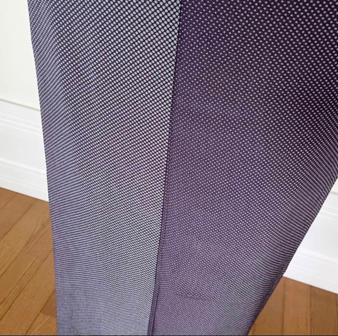 なす【単衣】両面染めドットグラデーション 江戸小紋正絹着物 sサイズ