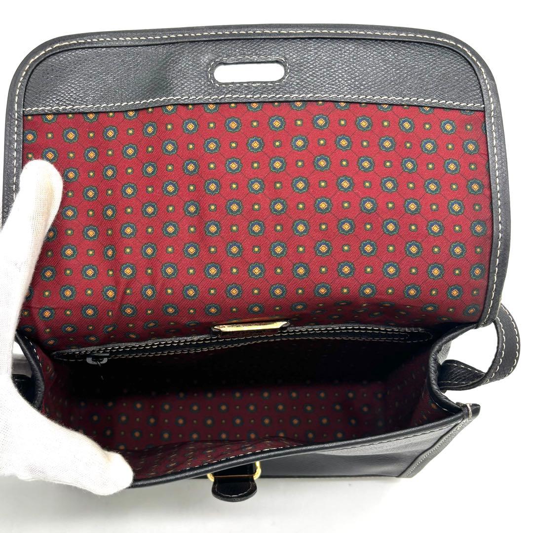 LOEWE ロエベ ショルダーバッグ アナグラム ロゴ 黒 ブラック レザー