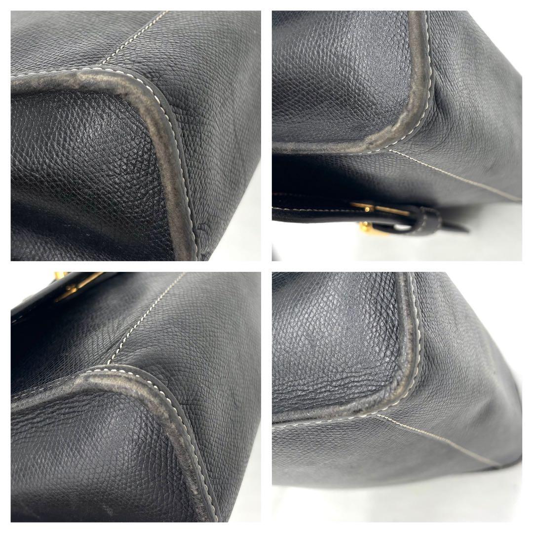 LOEWE ロエベ ショルダーバッグ アナグラム ロゴ 黒 ブラック レザー